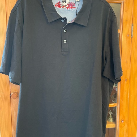 Robert Graham NWT 2XL Black Short Sleeve button detail - Picture 2 of 3